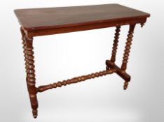 A Victorian mahogany occasional table, 86cm wide x 41cm deep x 69cm high.
