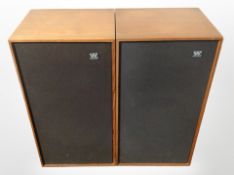 A pair of Wharfedale Glendale 3XP teak-cased speakers, height 57cm.