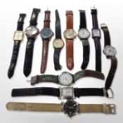 A group of gent's wristwatches.