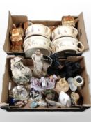 A group of cottage ware ceramics, continental figures,