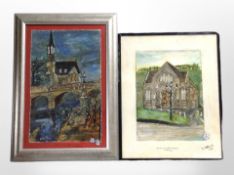 Allen Galbraith (Morpeth/Rothbury artist) : two paintings entitled 'United Reformed Church,