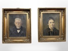 Continental School : A pair of portraits of a Lady and Gentleman, oil on canvas,