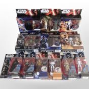12 Hasbro Disney Star Wars figurines, boxed.