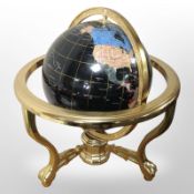 A gem stone globe,