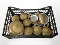 A quantity of Denby olive-glazed kitchen wares.
