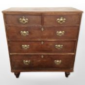 A George III straight front five drawer chest,
