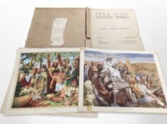 A quantity of unframed Enid Blyton Bible prints, published by MacMillan and Co.