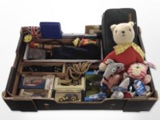 A quantity of boxed Days Gone die-cast cars, Corgi Doctor Who models, set of child's bagpipes,