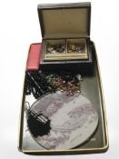 A Japanese green lacquer and gilded tray with signature, width 49cm,