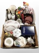 A group of mainly 20th-century ceramics including Aynsley, china flower posies,