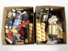 A quantity of painting and decorating supplies.