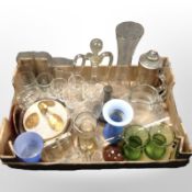 A quantity of 20th-century Scandinavian drinking glasses, decanter, stein, etc.