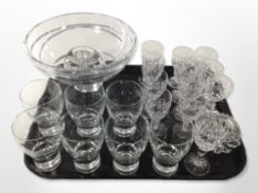 A collection of crystal drinking glasses including Webb,