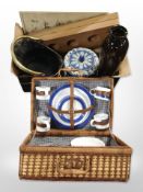 A Jasperware blue and white cheese dish and cover (as found),