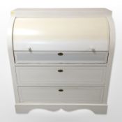 A 19th century continental painted cylinder front bureau,