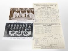 Cricket interest : England / Australia 1948 original Scorecard Edrich, Bradman, Compton, Lindwall,