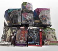 Eight Hasbro, DC and Spin Master figurines including G.I.