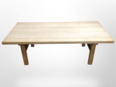 A 20th century Danish blond oak rectangular coffee table,