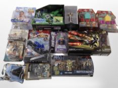 13 various Hasbro and other figures including Star Wars, Thundercats, Toy Story, etc., boxed.