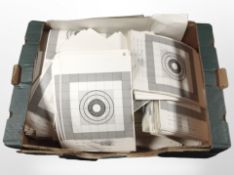 A large quantity of paper shooting targets.
