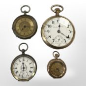 A Victorian 9ct gold backed fob watch,