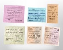 A collection of Newcastle United tickets - 1951 FA Cup Final Newcastle Blackpool,
