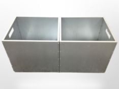 A pair of galvanised garden planters, width 50cm.