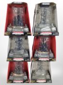 Six Hasbro Star Wars Titanium Series die-cast figurines, boxed.