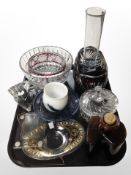 A group of Scandinavian glass wares including Holmegaard gilt oval-shaped bowl, fruit bowls,