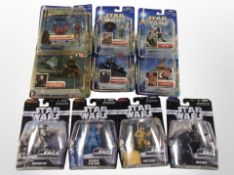 10 Hasbro Star Wars figurines including The Saga Collection, Return of the Jedi, etc., boxed.
