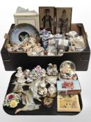 A group of Ringtons teapots and jugs, china flower posies, Maling lustre fruit bowl,