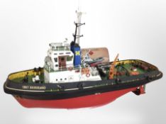 A remote control scale model of a trawler marked 'Smit Nederland', length 85cm.