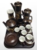 22 pieces of Denby Arabesque tea and table wares.