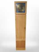 A 20th-century Danish blonde oak eight day long-cased clock with brass dial, height 191cm.