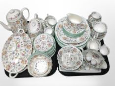 Approximately 82 pieces of Minton Haddon Hall tea, coffee and dinner porcelain.