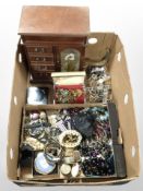 A collection of costume jewellery, pill boxes, lady's and gent's wristwatches, Jasperware compact,