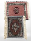 Two Lahore Bokhara mats,