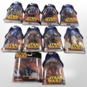 10 Hasbro Star Wars: Revenge of the Sith figurines, boxed.