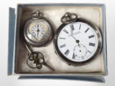 A silver open-faced pocket watch, signed 'Acme, Lever, H Samuel Manchester',