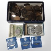 A collection of Victorian and later coinage, including a Victorian silver half crown,