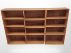A 20th century Danish teak open bookcase,