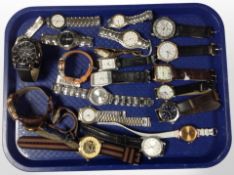 A group of lady's and gent's wristwatches including Lorus, Reflex, Roamer, etc.