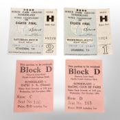 A 1966 World cup ticket Chile / Italy July 13th, Italy / USSR July 16th,