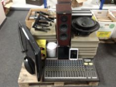 A 32-inch LED TV and other electricals including Dynamix mixer, two tablets, pair of Jamo speakers,