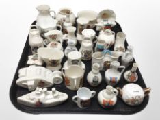 A collection of crested china including Shelley, Goss, etc.