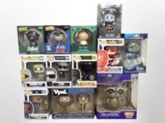 12 Funko Pop! and other figurines including Marvel, Harry Potter, etc., boxed.