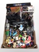 A group of Star Wars collectibles, various toys, board game, etc.