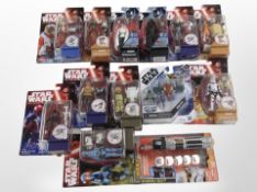 13 Hasbro Disney Star Wars figurines including The Force Awakens, Rogue One, etc., boxed.