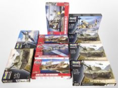 10 Revell and Airfix scale modelling kits, all military vehicles.
