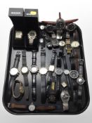 A collection of lady's and gent's wristwatches including Timex, Sekonda, Pulsar,